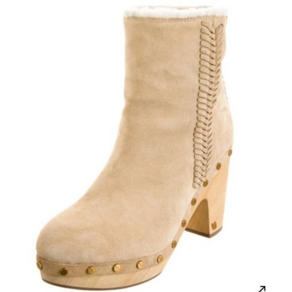 Veronica Beard Daxi Suede Shearling Clog Boots – Size 8.5 - Picture 5 of 7